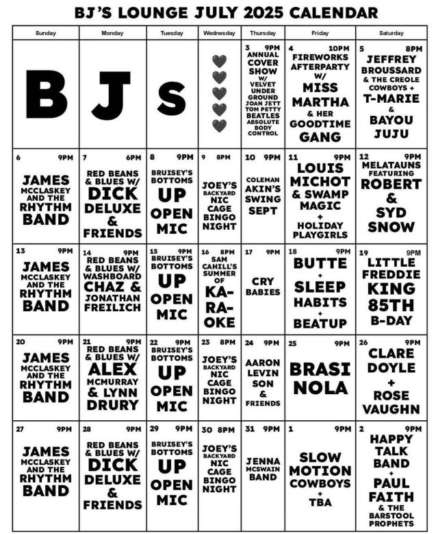 BJs Lounge August 2, 2025