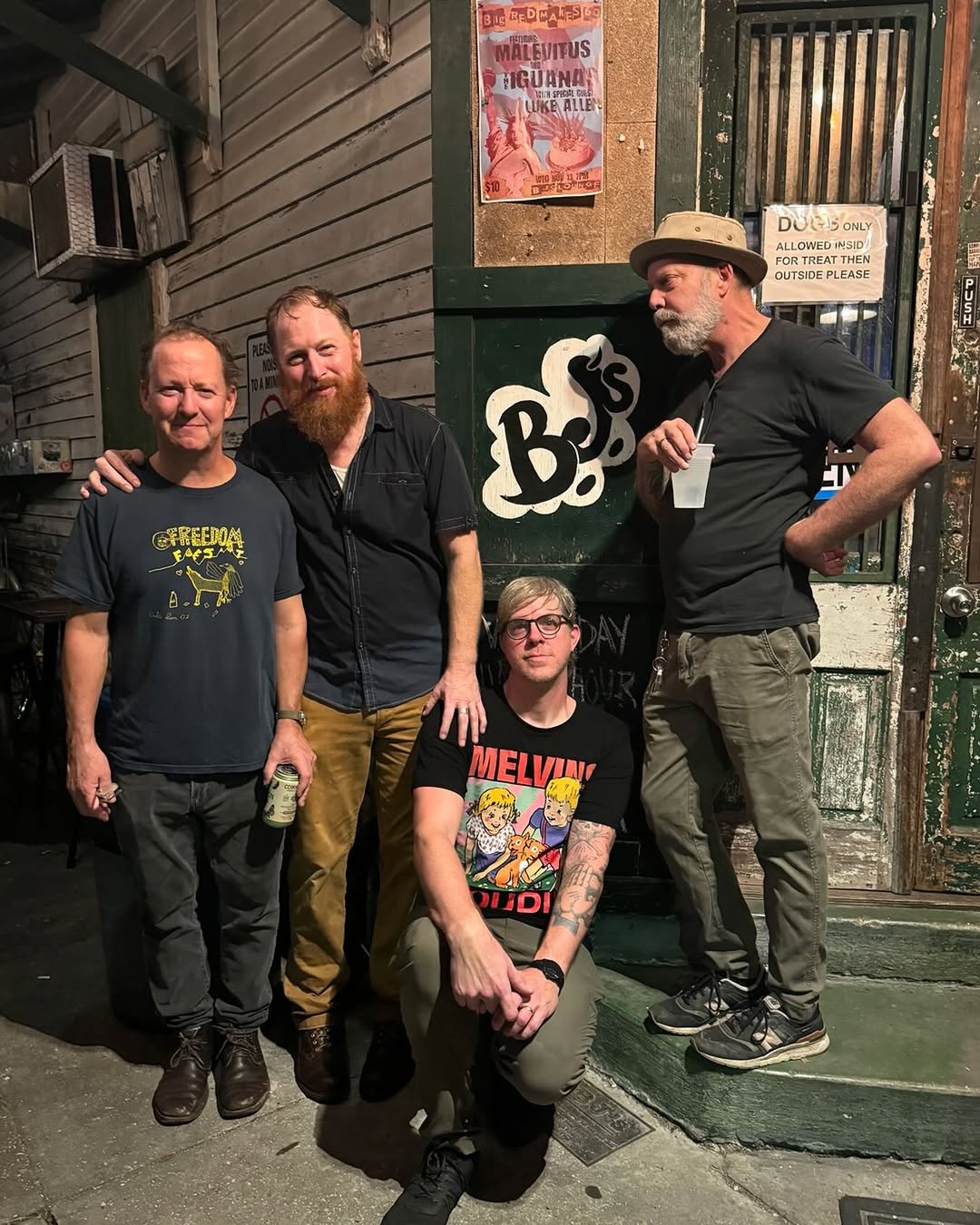 Luke Allen and Happy Talk Band outside BJ's Lounge.