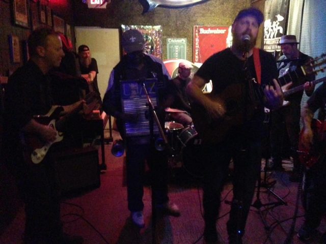 Luke Allen on stage with Chaz.