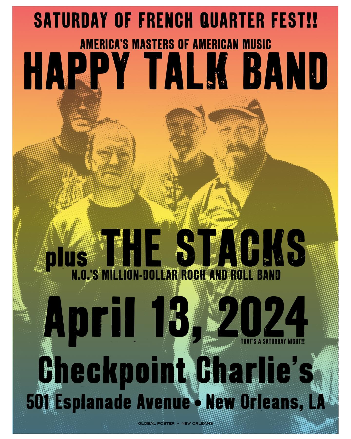 Happy Talk at Checkpoint Charlie on Saturday, April 13, 2024
