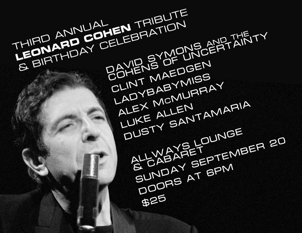 Luke Allen plays Leonard Cohen Tribute at Allways Lounge & Cabaret, September 20, 2026 artwork