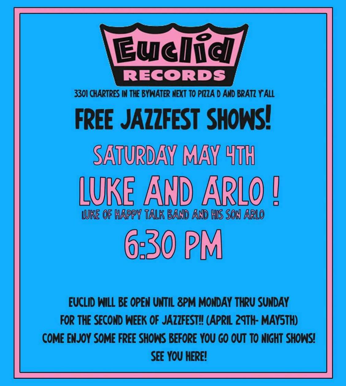 Happy Talk at Euclid Records on Saturday, May 4, 2024